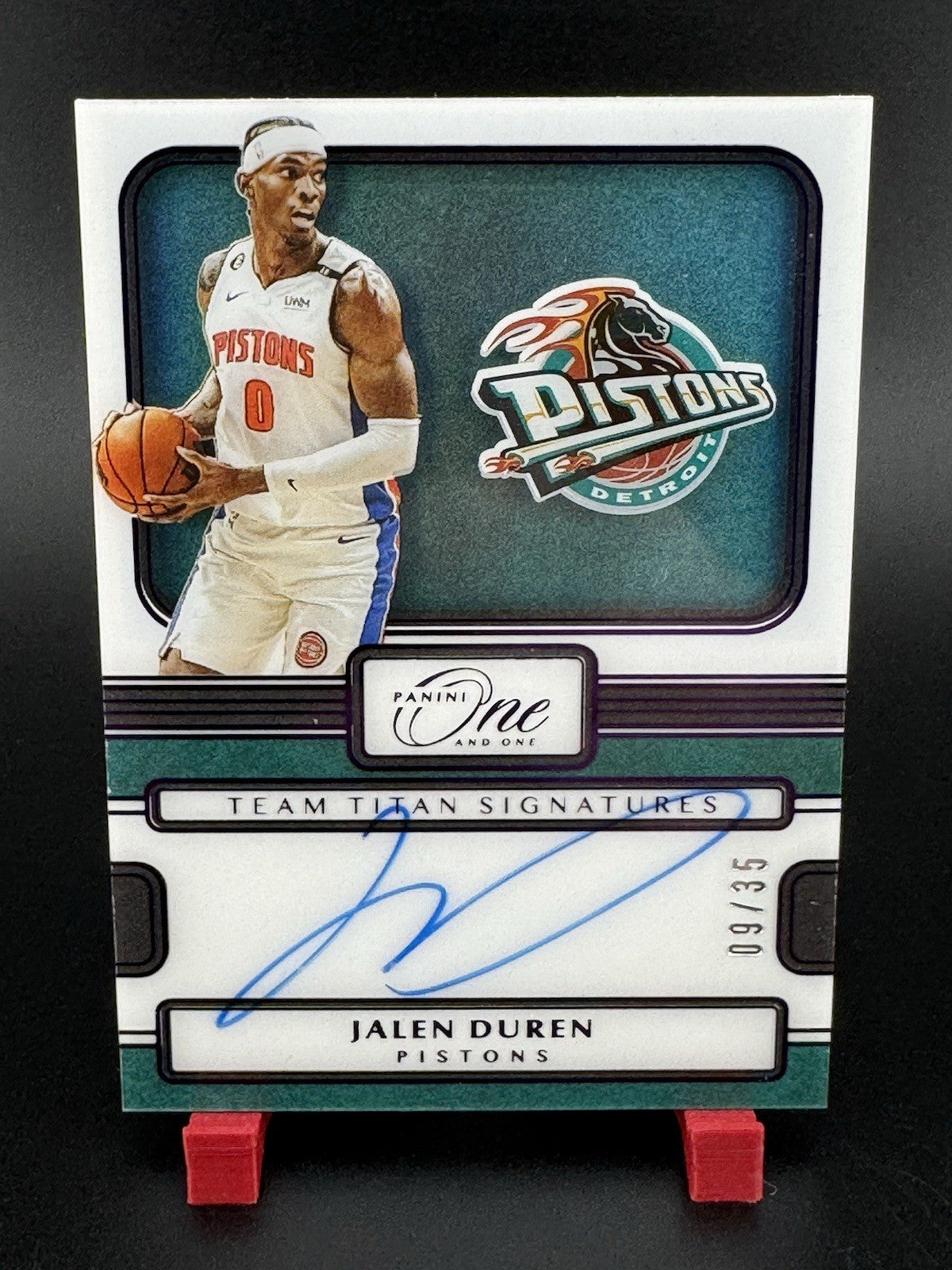 2022-23 Panini One And One Jalen Duren RC Rookie Team Titan Auto /35