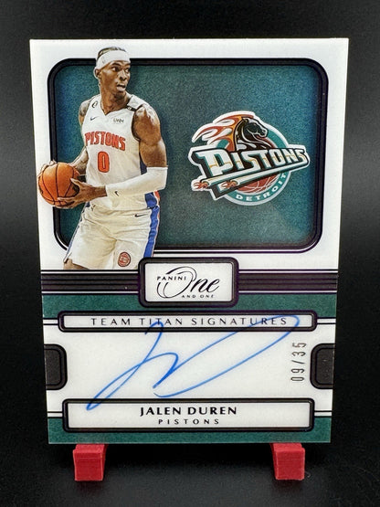 2022-23 Panini One And One Jalen Duren RC Rookie Team Titan Auto /35