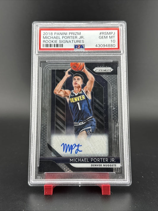2018 Prizm Michael Porter Jr Autographed Auto Rookie Signatures PSA 10