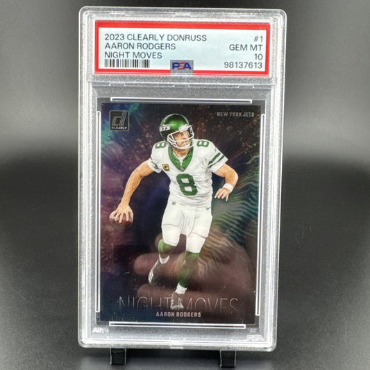2023 Clearly Donruss Aaron Rodgers #1 Night Moves PSA 10
