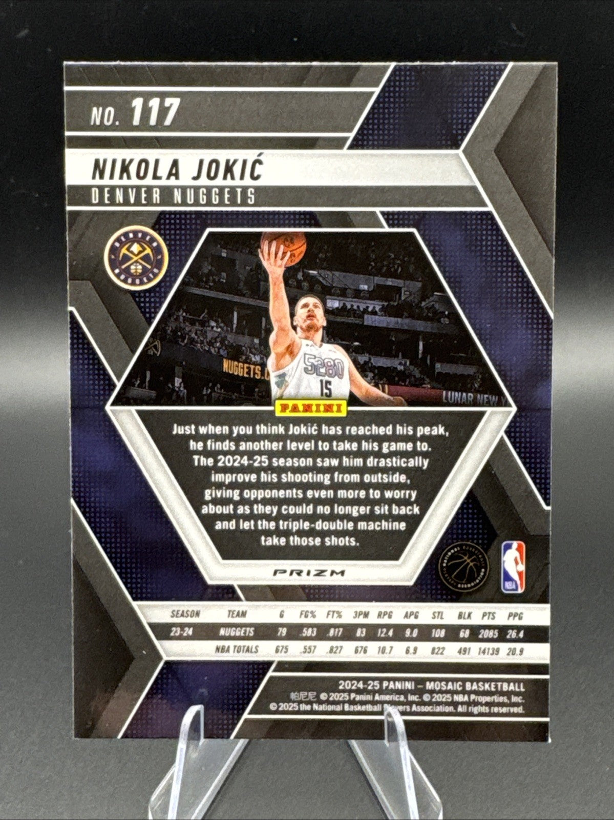 2025 Panini Mosaic- Nikola Jokic #117 Silver Mosaic Prizm
