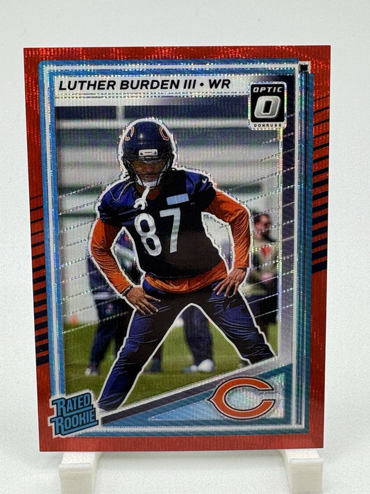 2025 Donruss Luther Burden III Optic Rated Rookie Preview Red Wave RC #395 Bears
