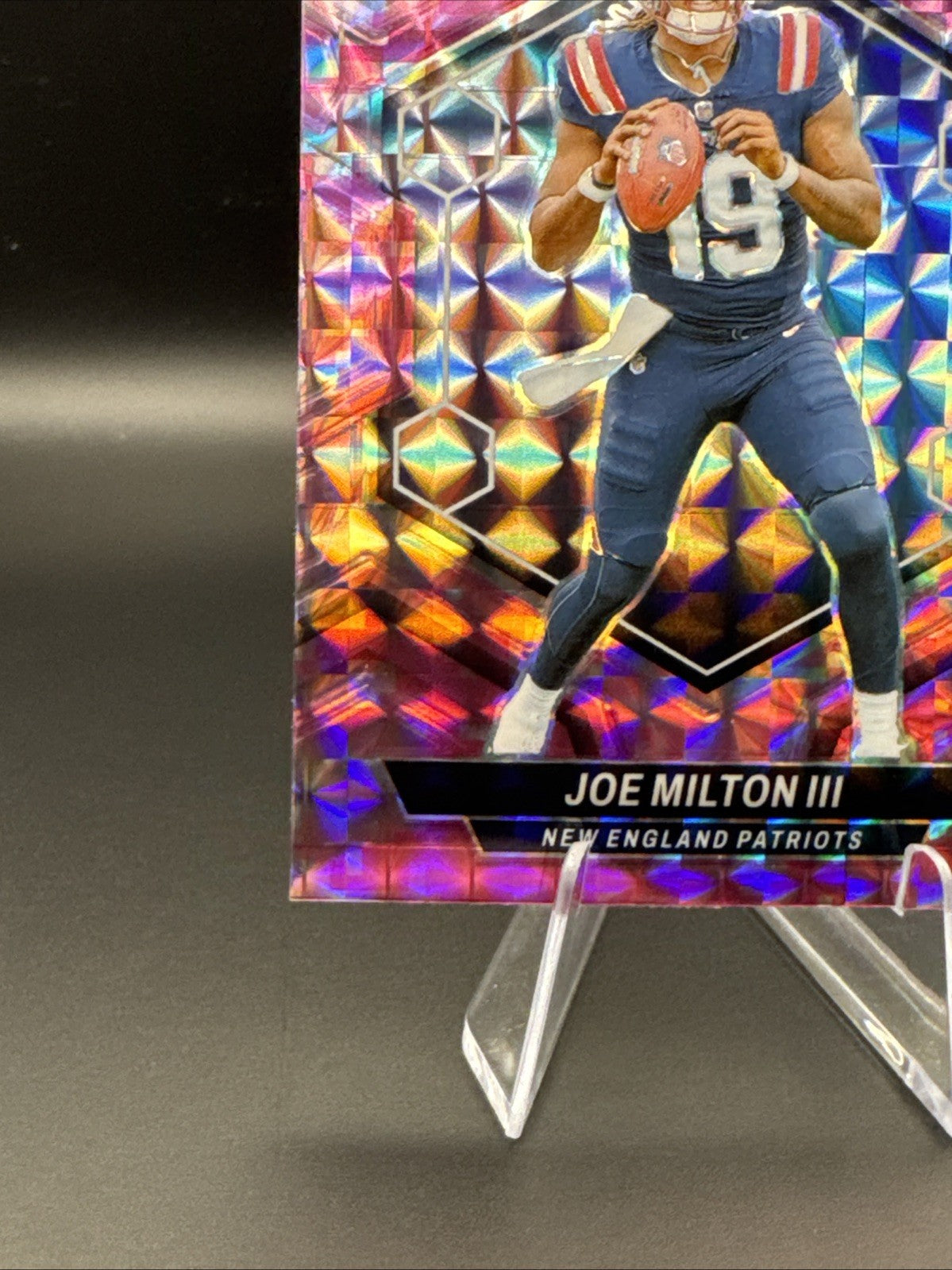 2024 Panini Mosaic - Joe Milton III RC Camo Pink Mosaic Prizm #397 Patriots