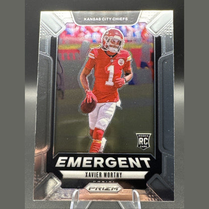 2024 Prizm Xavier Worthy Rookie Emergent #7 Panini Kansas City Chiefs RC Insert