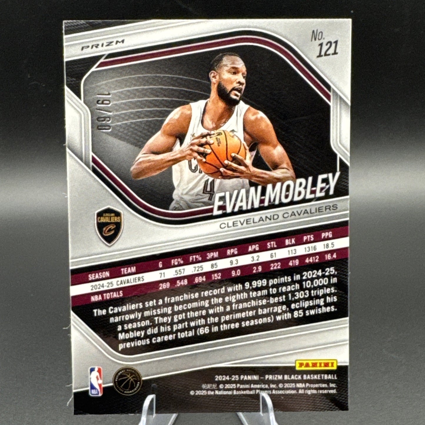 Evan Mobley 2024-25 Panini Prizm Black Orange Wave Prizm 19/60 #121