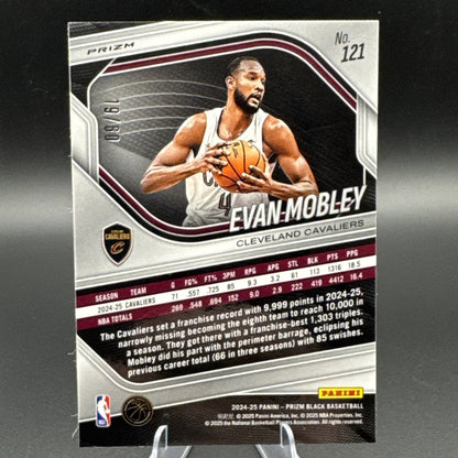 Evan Mobley 2024-25 Panini Prizm Black Orange Wave Prizm 19/60 #121