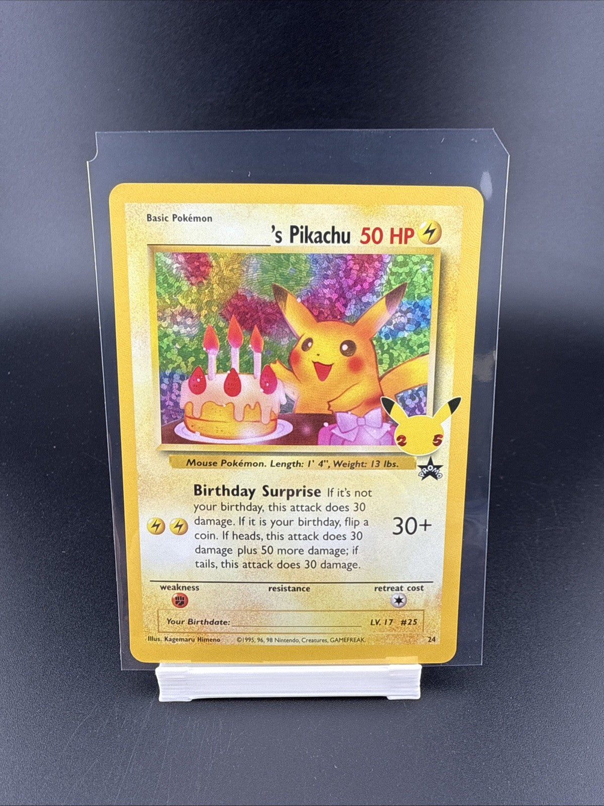 Pokemon Birthday Pikachu 24/53 Celebrations Classic Collection Holo NM