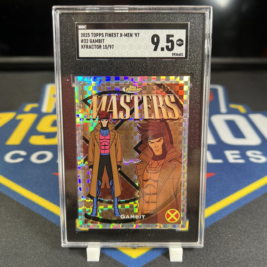 2025 Topps Finest X-Men 97 #32 GAMBIT X-FRACTOR #d 15/97 MASTERS SGC 9.5