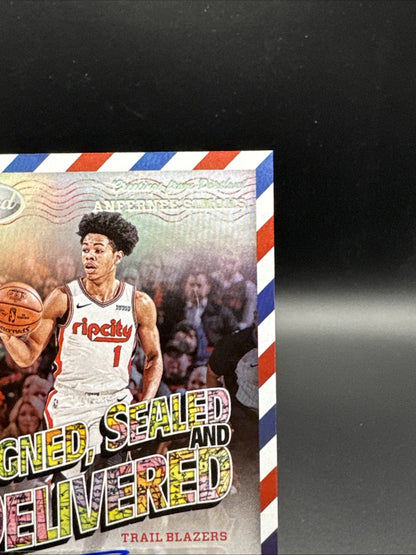 2020-21 Panini Certified Anfernee Simons Signed Sealed Delivered Auto #SSD-ASM