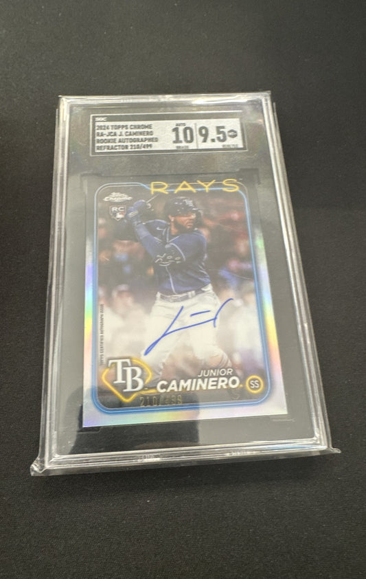 2024 Topps Chrome - Rookie Autographs Junior Caminero #RA-JCA Refractor /499...