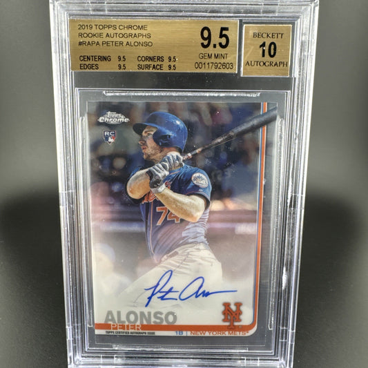 2019 Topps Chrome  Pete Alonso Auto Rookie #RAPA BGS 9.5 Auto 10