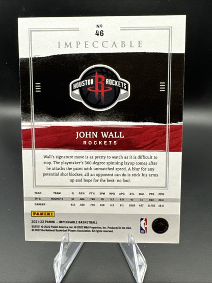 John Wall Green 20/35 2021-22 Panini Impeccable #46 Houston Rockets