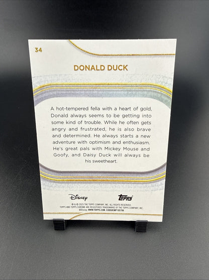 Donald Duck 2025 Topps Chrome Disney Purple Wave Refractor /75 #34