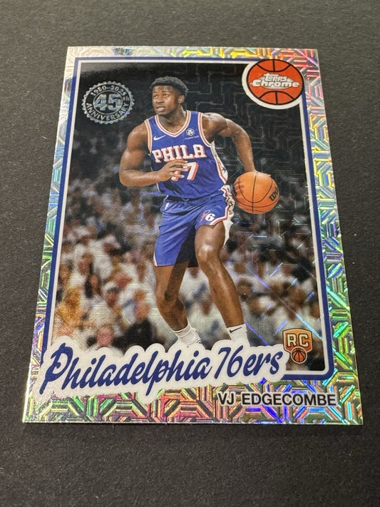 2025-26 Topps VJ Edgecomb 1980-81 Topps Chrome Silver Pack Mojo Refractor Prizm