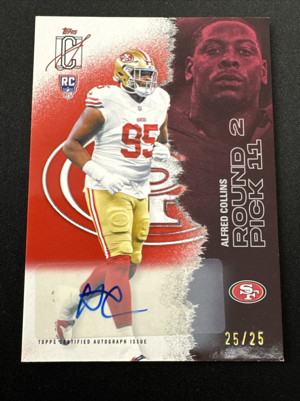 Topps 2025 Signature Class Alfred Collins RC Auto 25/25 49ers #196