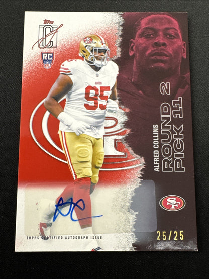 Topps 2025 Signature Class Alfred Collins RC Auto 25/25 49ers #196