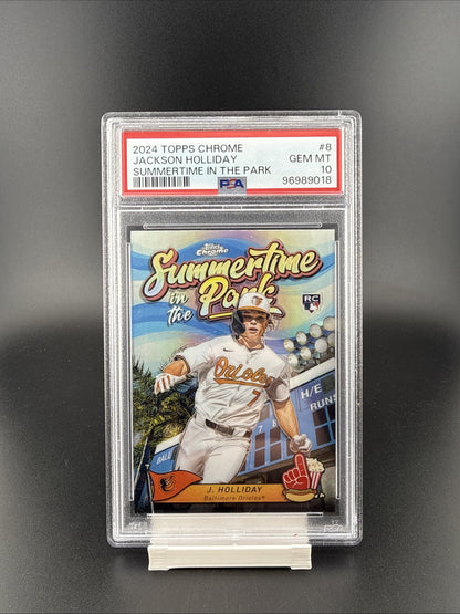 2024 Topps Chrome - Jackson Holliday #8 Orioles - Summertime in the Park PSA 10