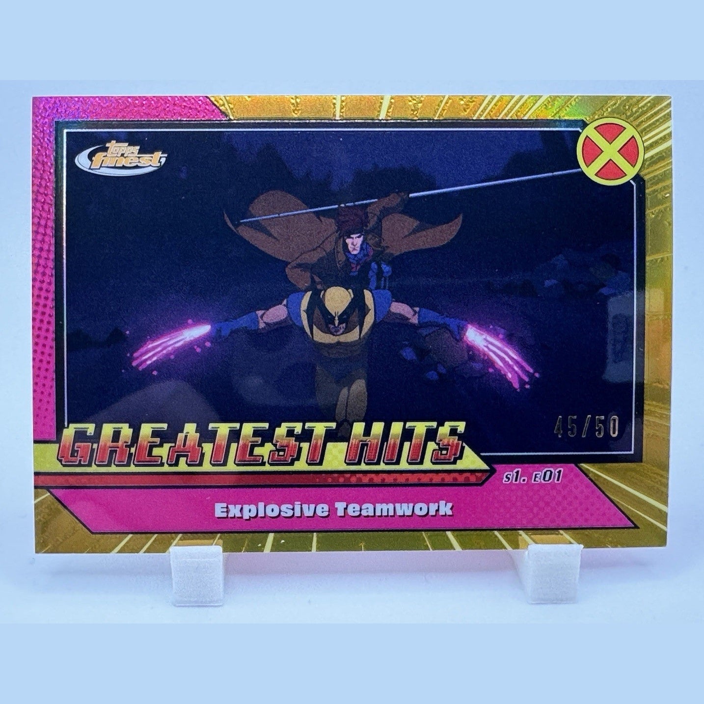 2025 Topps Finest Marvel X-Men 97 Teamwork Wolverine Gambit #GH-3 GOLD /50