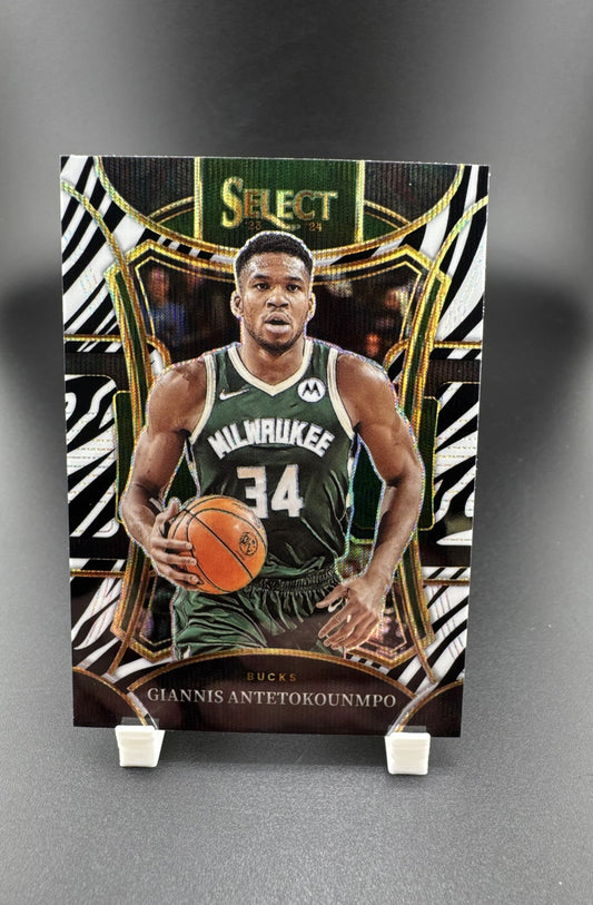 2023-24 Panini Select - Mezzanine Level Giannis Antetokounmpo #341 Zebra Prizm