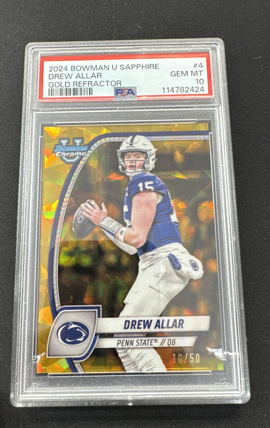 2024 Bowman University Chrome Sapphire Edition - Drew Allar #4 Gold /50 (RC)