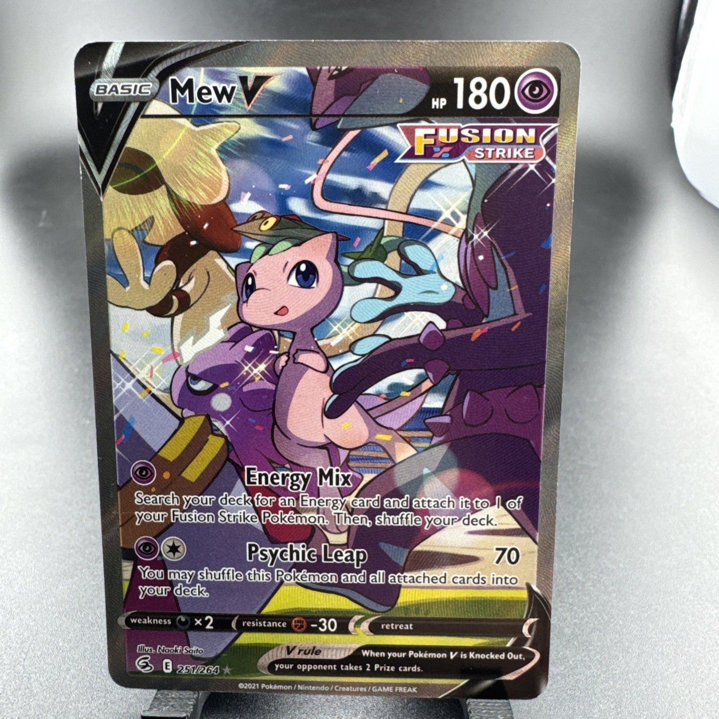 2021 Pokemon Sword & Shield Fusion Strike Mew V 251/264 Ultra Rare Alt Full-Art