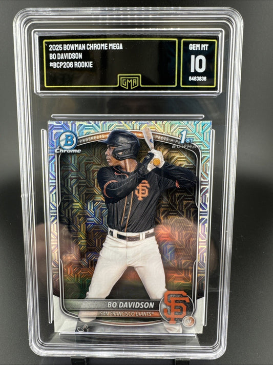 2025 Bowman Chrome 1st Bowman Bo Davidson Giants Mojo Refractor # BCP-206 GMA 10