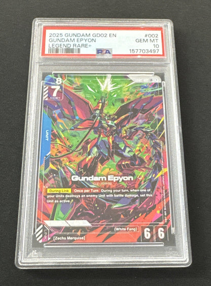 Gundam Epyon LR+ ~ Gundam Card Game ~ Dual Impact ~ GD02-002 ~ English PSA 10