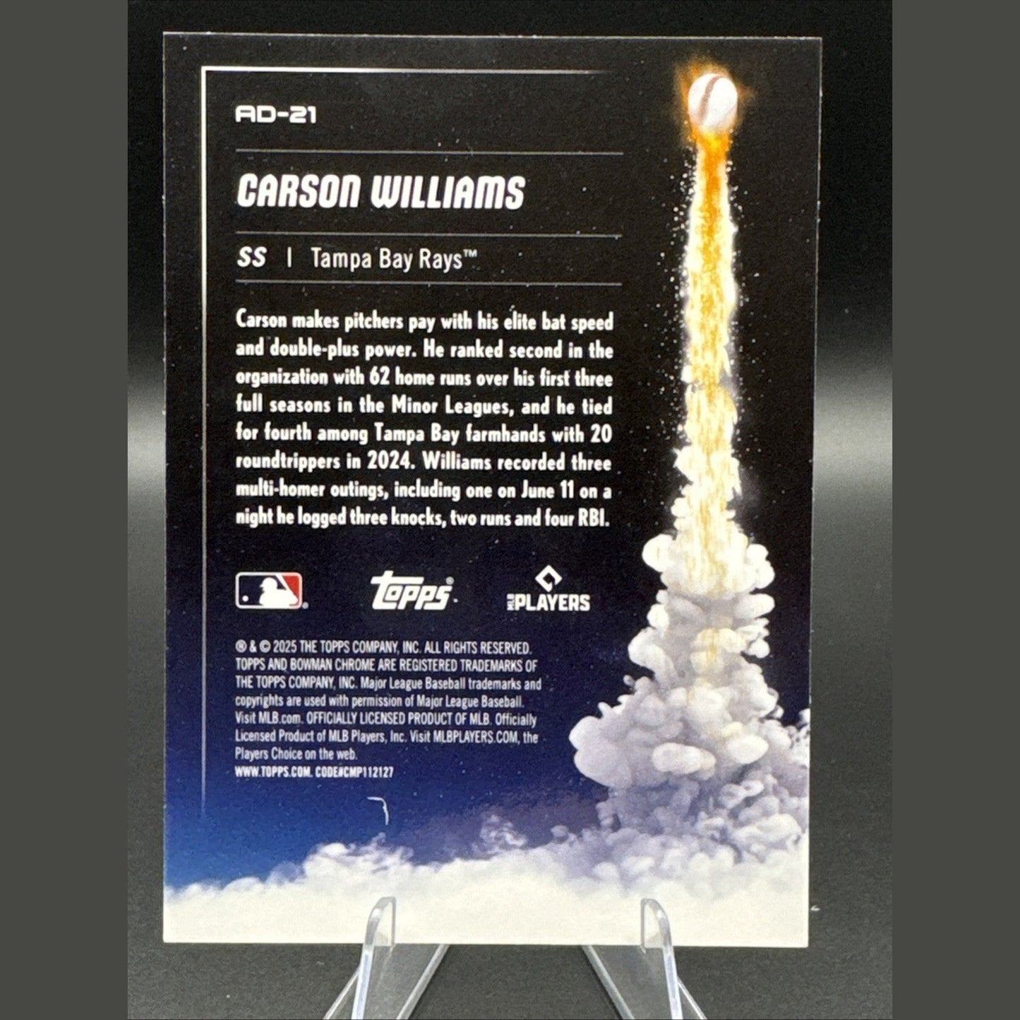 2025 Bowman Chrome - Adios Carson Williams #AD-21