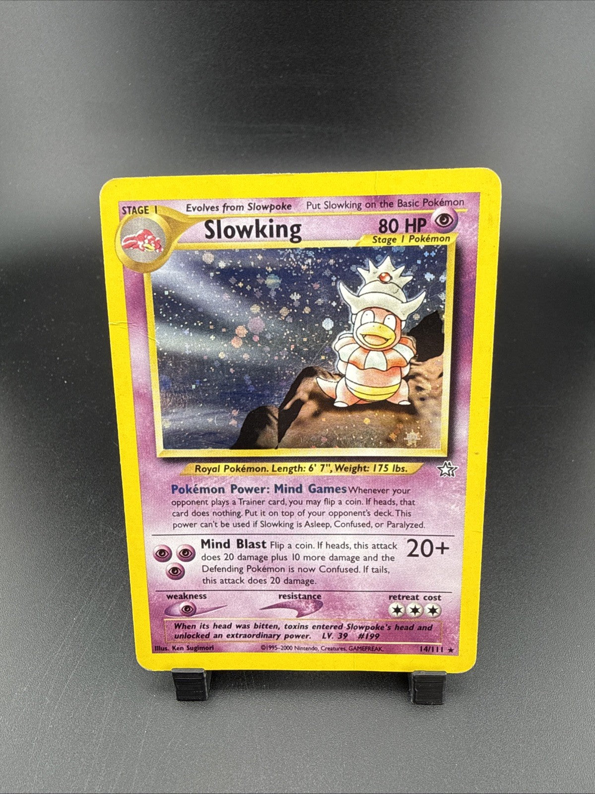 Slowking 14/111 Holo SWIRL 🍥 Neo Genesis Rare English Pokémon TCG 2000 - LP