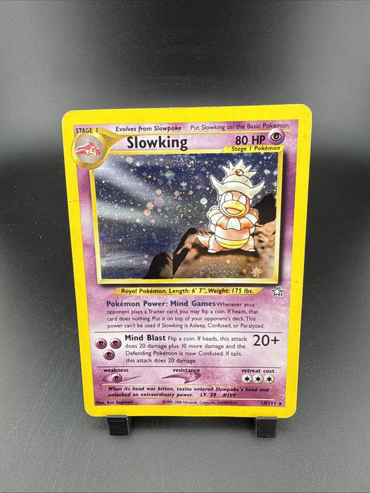Slowking 14/111 Holo SWIRL 🍥 Neo Genesis Rare English Pokémon TCG 2000 - LP