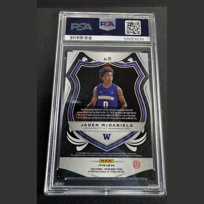 2020 Panini Prizm Crusade Jaden McDaniels Silver Prizm PSA 9