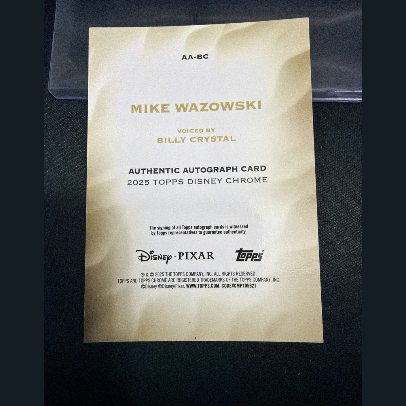 Billy Crystal Auto Mike Wazowski /28 Disney Chrome