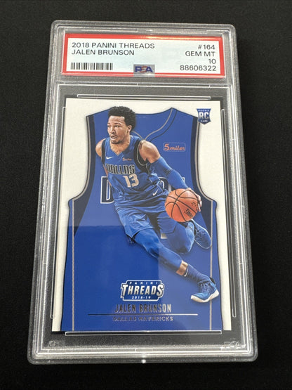 2018-19 Panini Threads Jalen Brunson RC #164 PSA 10 Gem Mint Knicks Star 🔥👀