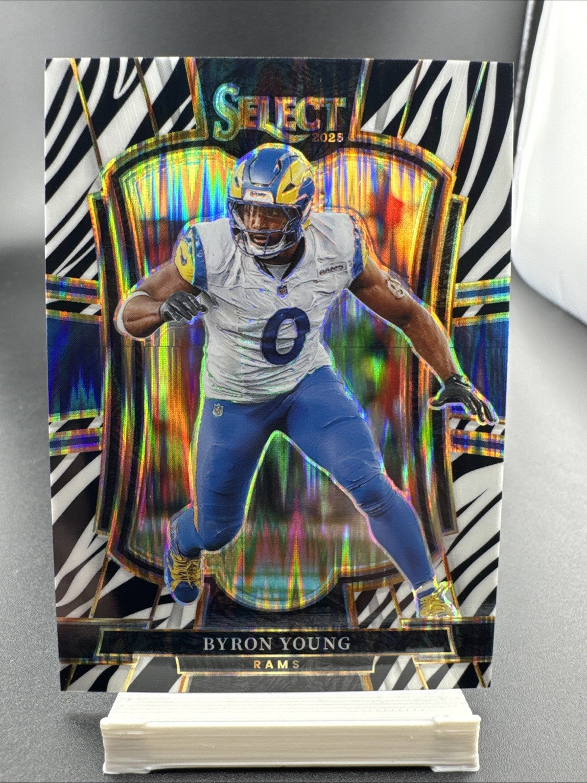 2025 Panini Select Byron Young #121 Premier Level Zebra Prizm Case Hit