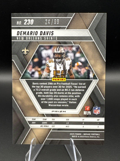 2025 Mosaic Demario Davis Blue #230 Saints 24/99