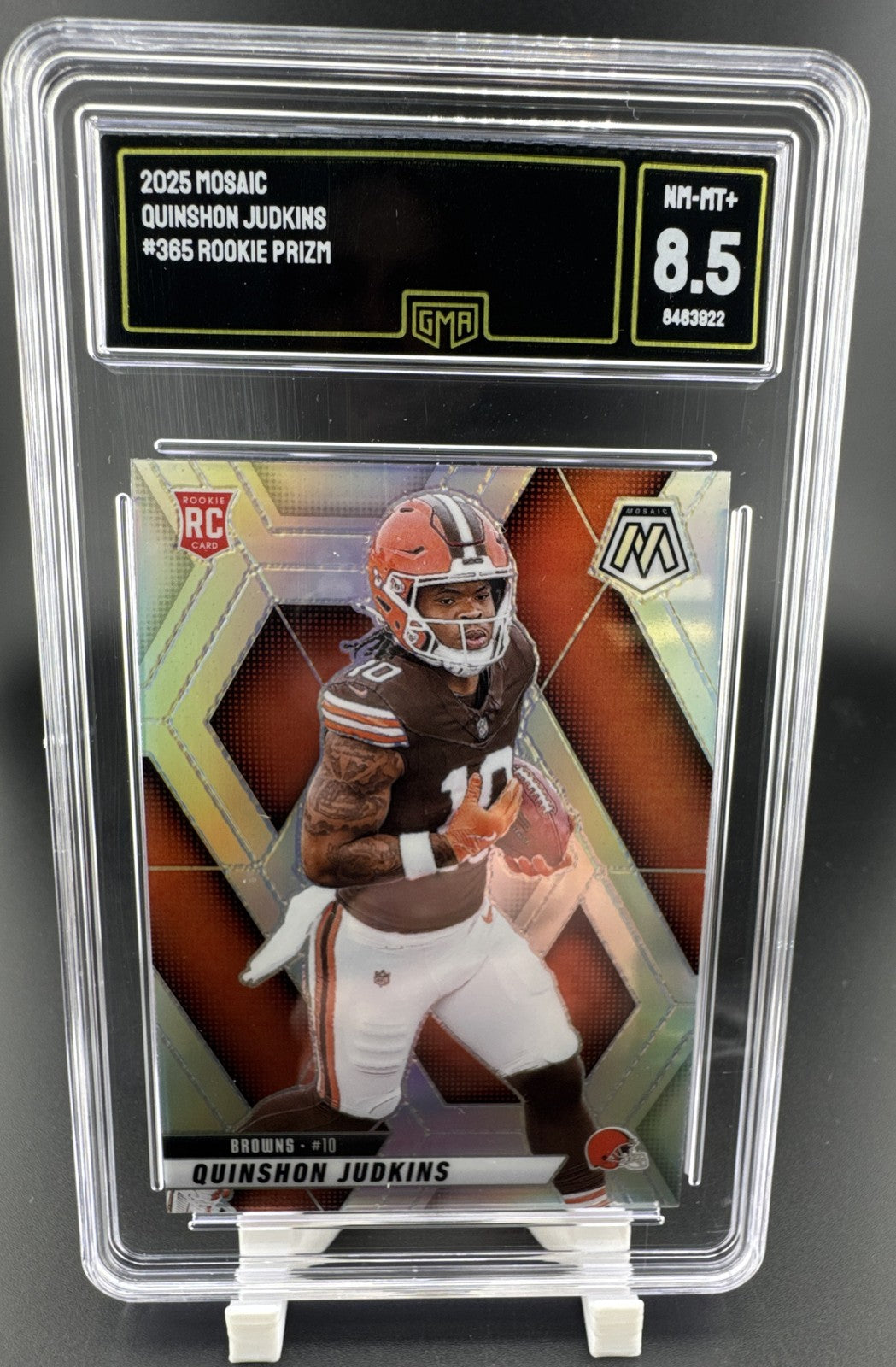 2025 Panini Mosaic - Rookies Quinshon Judkins #365 Silver Prizm (RC) GMA 8.5