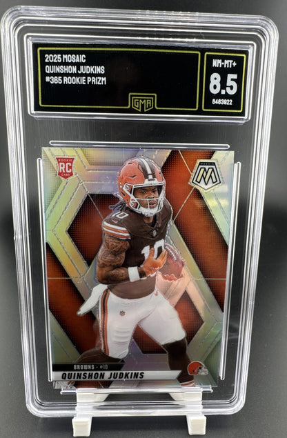 2025 Panini Mosaic - Rookies Quinshon Judkins #365 Silver Prizm (RC) GMA 8.5