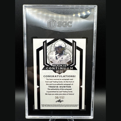 2023 Leaf Metal Travis Hunter MC-212 Autographed 36/157 SGC GM 10 Auto 10