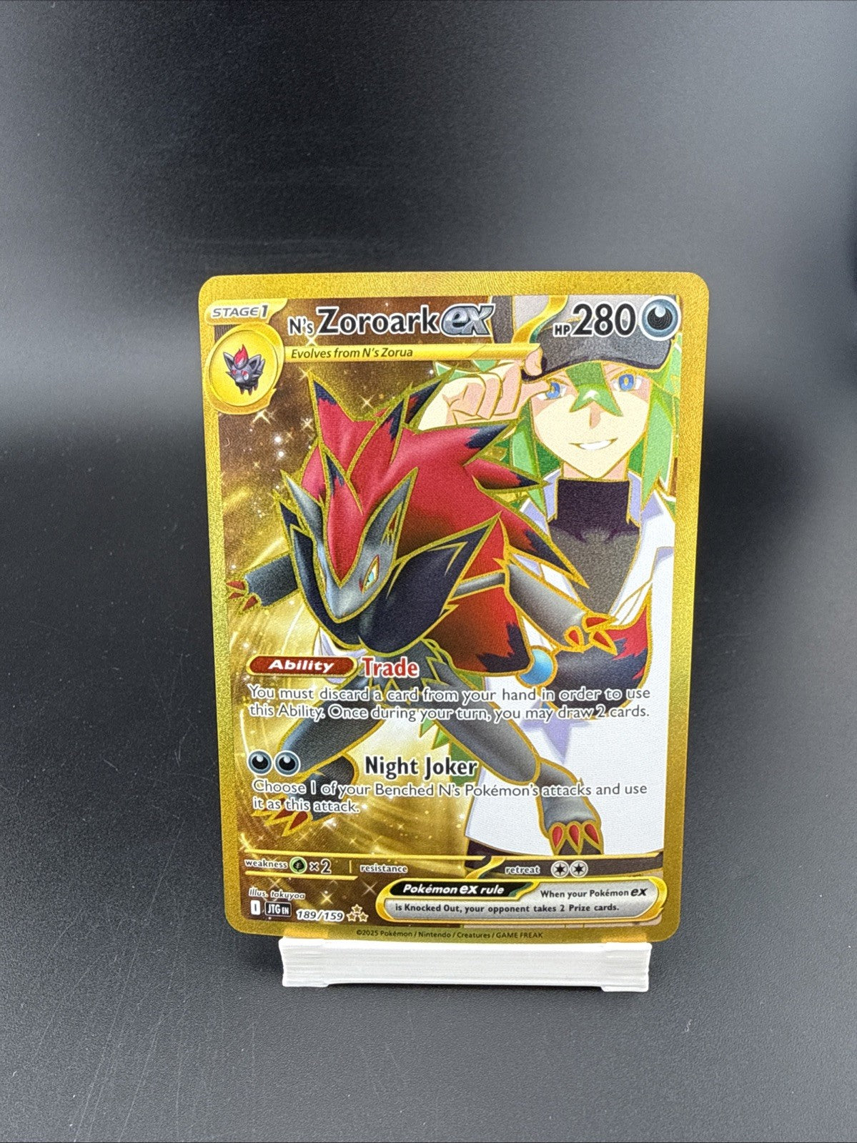 N's Zoroark ex Hyper Rare SV09: Journey Together JTG Darkness Holofoil 189/159