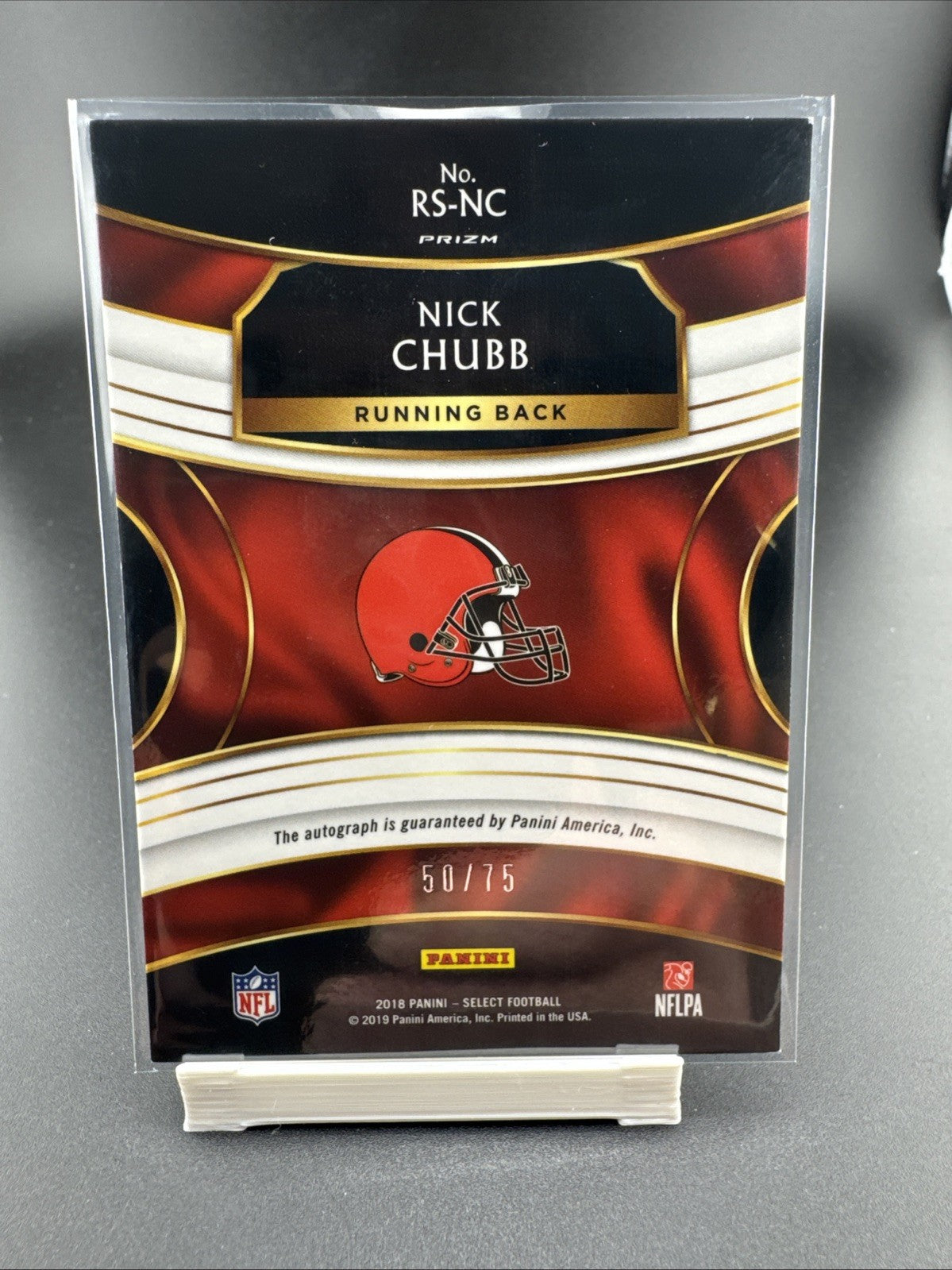 2018 Panini Select - Rookie Signatures Nick Chubb #RS-NC /75 (AU, RC)