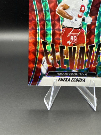 Emeka Egbuka RC: 2025 Mosaic Football -ELEVATE Green Mosaic Prizm -Bucs #2
