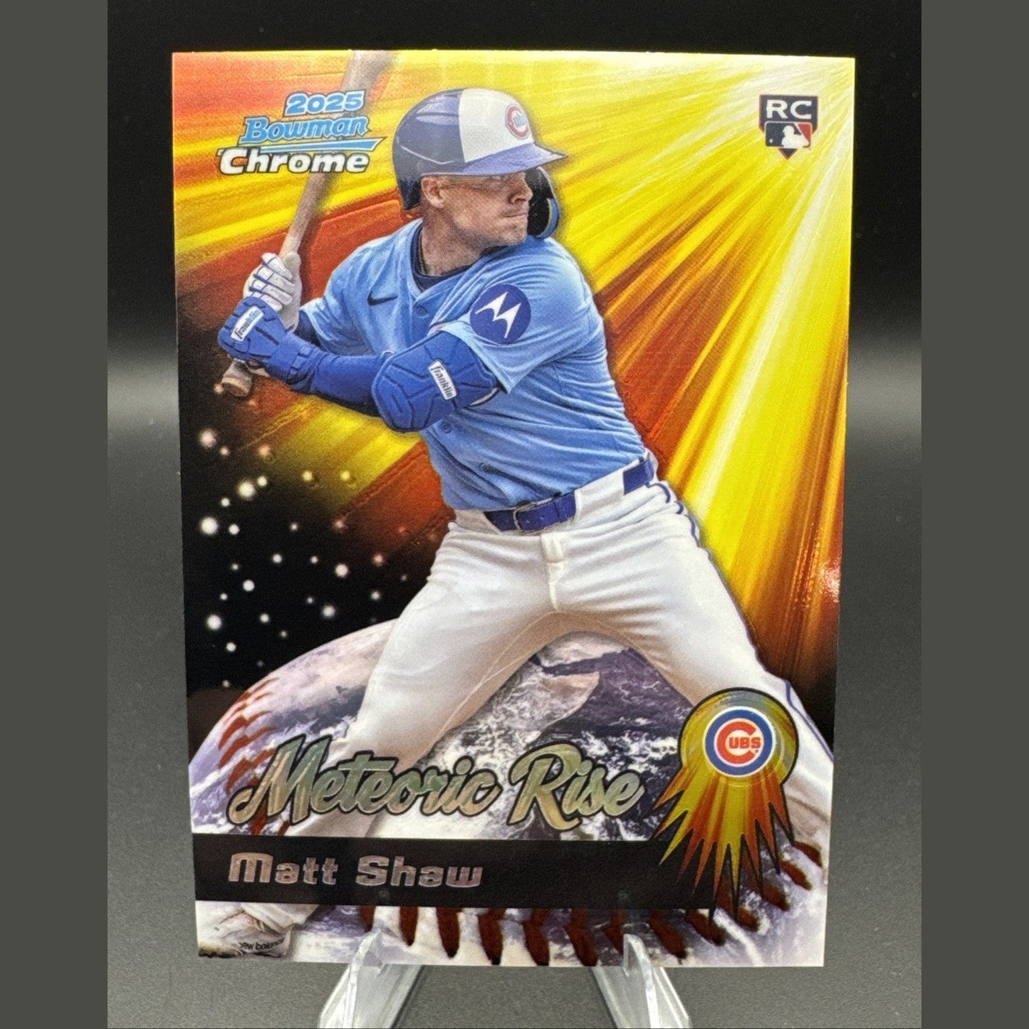 2025 Bowman Chrome Matt Shaw RC Meteoric Rise #MR-9 Chicago Cubs Rookie Insert