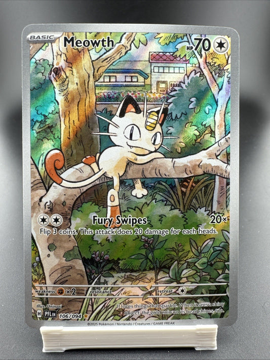 Meowth Illustration Rare Full Art Holo 106/094 70 HP English Pokémon