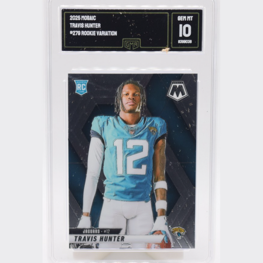 2025 Mosaic Football #279 Travis Hunter RC Image Variation GMA 10