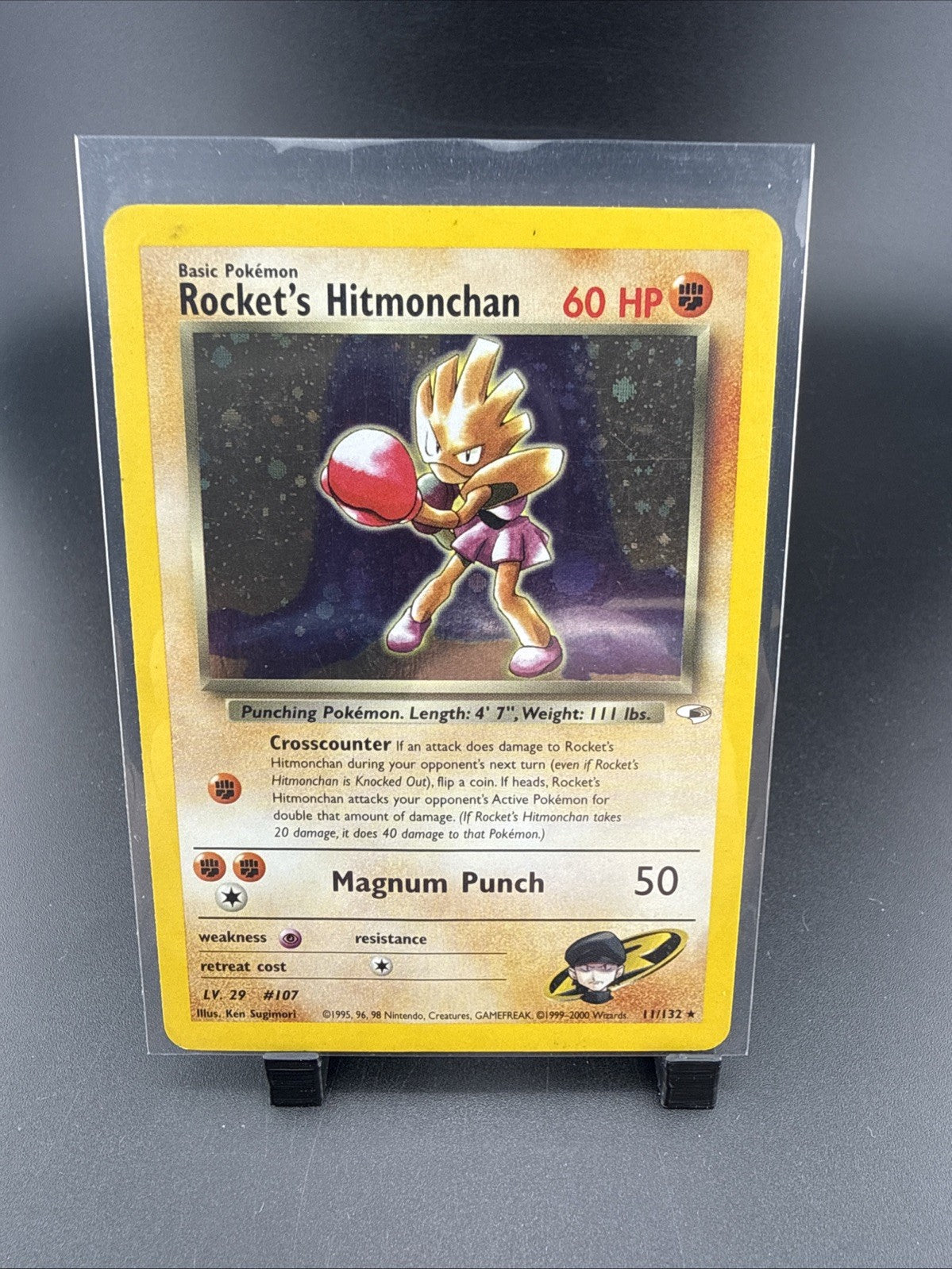 Rocket's Hitmonchan #11 Heroes Holo 1st Edition - He Packing The Magnum… Punch