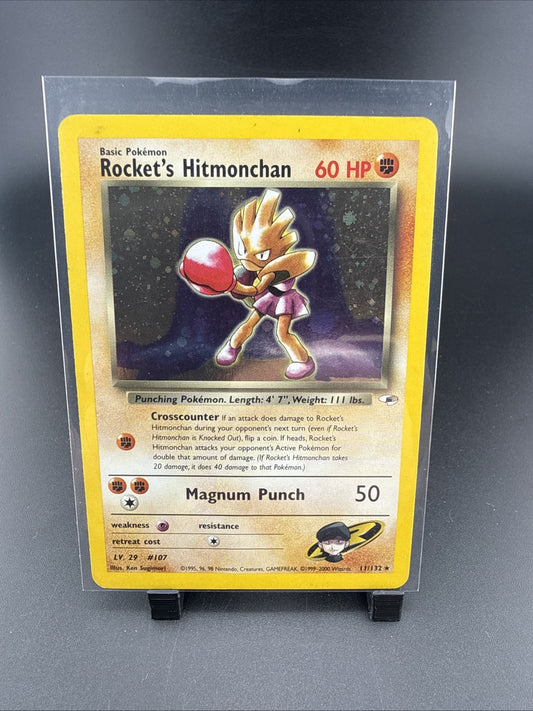 Rocket's Hitmonchan #11 Heroes Holo 1st Edition - He Packing The Magnum… Punch