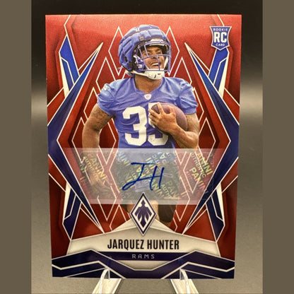 Jarquez Hunter 2025 Panini Phoenix Football RC Rookie Auto Red #232 48/99