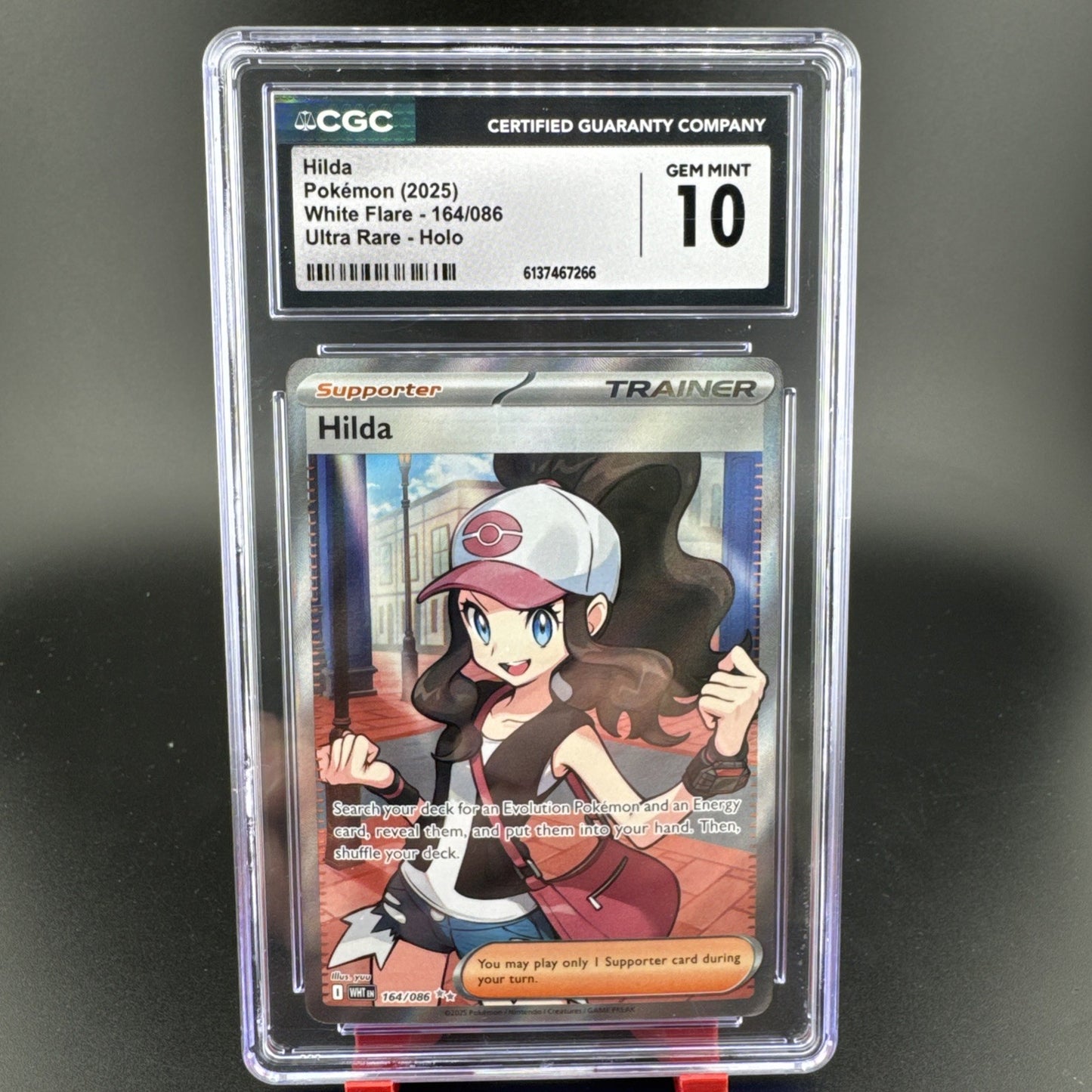 2025 Pokemon Hilda 164/086 Ultra Rare Holo White Flare CGC 10