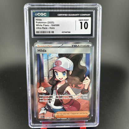 2025 Pokemon Hilda 164/086 Ultra Rare Holo White Flare CGC 10