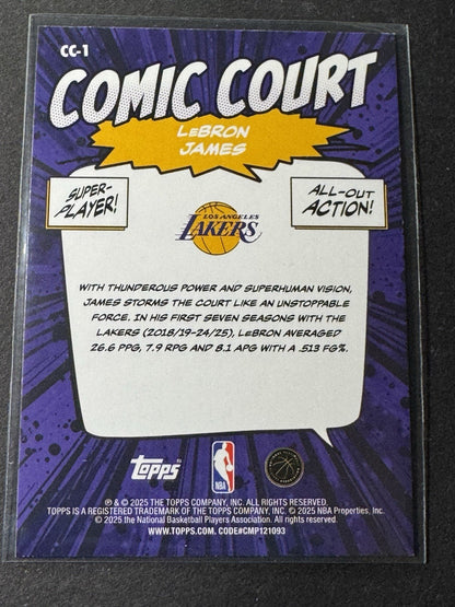 LeBron James 2025/26 Topps Basketball Comic Court SSP #CC-1 Los Angeles Lakers